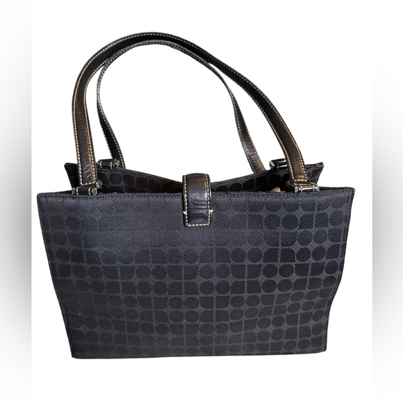 KATE SPADE BLACK CANVAS VINTAGE Y2K TOTE EUC - Picture 4 of 7